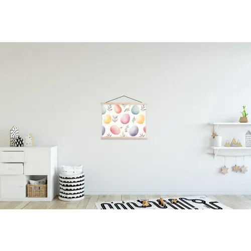 Eieren - Kleurrijk - Patroon textielposter latten blank klein -kinderkamer