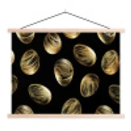 Eieren - Goud - Patroon textielposter latten blank klein -3d