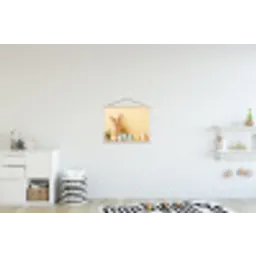 Eieren -  Konijn - Pasteltinten textielposter latten blank klein -kinderkamer