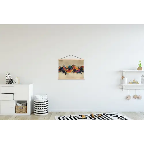 Explosie - Kleurrijk - Vormen - Abstract textielposter latten blank klein -kinderkamer