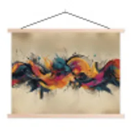 Explosie - Kleurrijk - Vormen - Abstract textielposter latten blank klein -3d