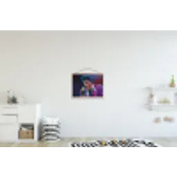 Expressief - Microfoon - Paars textielposter latten blank klein -kinderkamer