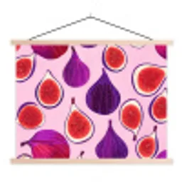 Vijgen - Roze - Paars textielposter latten blank klein -3d