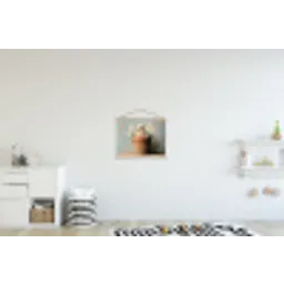 Bloempot - Kuiken - Bloemetjes textielposter latten blank klein -kinderkamer