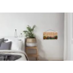 Bloemen - Bakstenen - Kleurrijk textielposter latten blank klein -woonkamer