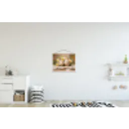 Bloemen - Eieren - Geschilderd textielposter latten blank klein -kinderkamer