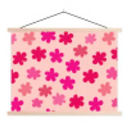 Bloemen - Patroon - Roze textielposter latten blank klein -3d