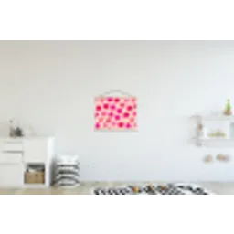 Bloemen - Patroon - Roze textielposter latten blank klein -kinderkamer