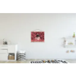 Bloemen - Roze - Astronaut textielposter latten blank klein -kinderkamer