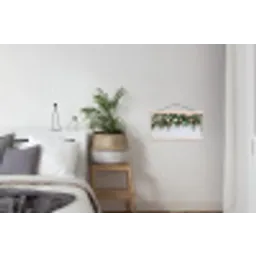 Bloemen - Muur - Rozen - Groen textielposter latten blank klein -woonkamer