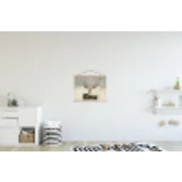 Pluis - Vrouw - Beige textielposter latten blank klein -kinderkamer