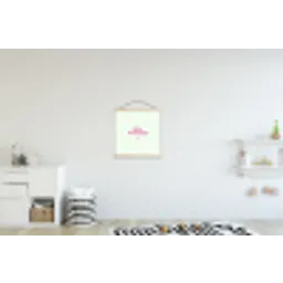 Focus - Beige - Roze - Smiley textielposter latten blank klein -kinderkamer
