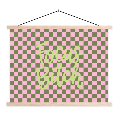 Focus - Vakken - Roze textielposter latten blank klein -3d