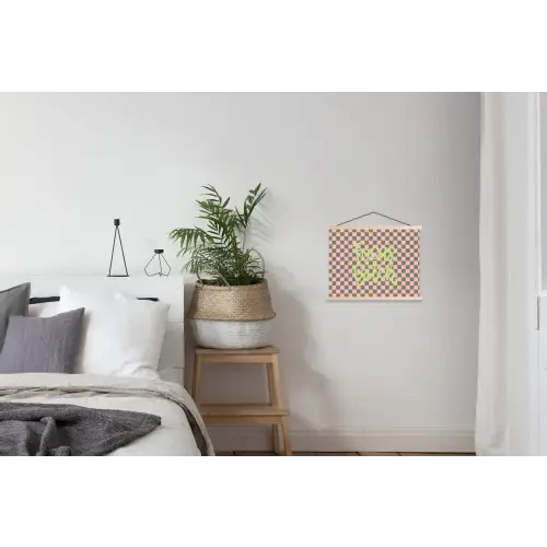 Focus - Vakken - Roze textielposter latten blank klein -woonkamer