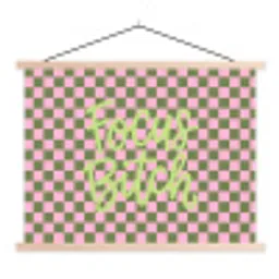 Focus - Vakken - Roze textielposter latten blank klein -3d