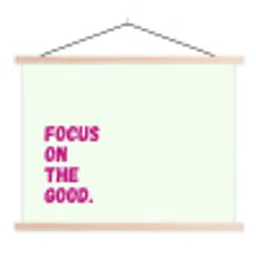 Focus on the good - Beige - Roze textielposter latten blank klein -3d