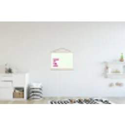 Focus on the good - Beige - Roze textielposter latten blank klein -kinderkamer
