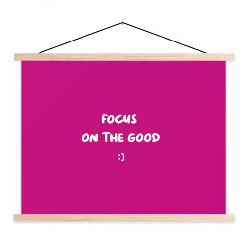 Focus - Smiley - Roze textielposter latten blank klein -3d