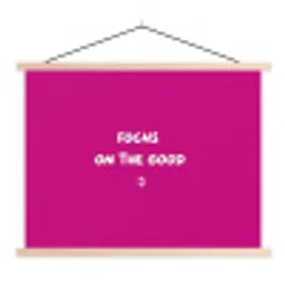 Focus - Smiley - Roze textielposter latten blank klein -3d