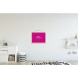 Focus - Smiley - Roze textielposter latten blank klein -kinderkamer