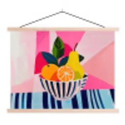Fruit - Abstracte achtergrond - Roze textielposter latten blank klein -3d