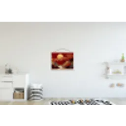 Volle maan - Landschap - Waterval textielposter latten blank klein -kinderkamer