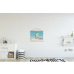 Glas - ijsblokjes - Citroen textielposter latten blank klein -kinderkamer