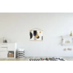 Goud - Rechthoeken - Cirkels - Abstract textielposter latten blank klein -kinderkamer