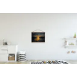 Gouden Reflectie op Water textielposter latten blank klein -kinderkamer