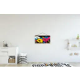 Graffiti - Bloemen - Kleur textielposter latten blank klein -kinderkamer