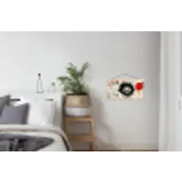 Graffiti - Schedel - Abstract - Rood textielposter latten blank klein -woonkamer
