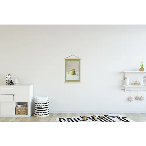 Groen - Appel - Strikje textielposter latten blank klein -kinderkamer