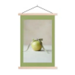 Groen - Appel - Strikje textielposter latten blank klein -3d