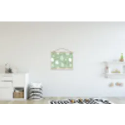 Groen - Eieren - Patroon textielposter latten blank klein -kinderkamer