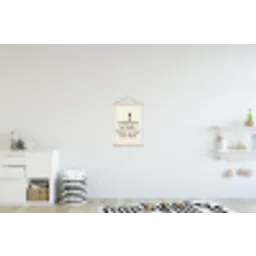 Grill - Uitroepteken - Zwart - Tekst textielposter latten blank klein -kinderkamer