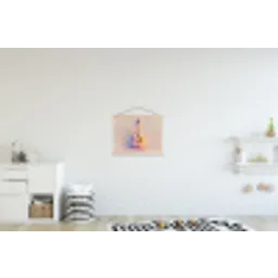 Gitaar - Pastel - Schilderachtig textielposter latten blank klein -kinderkamer