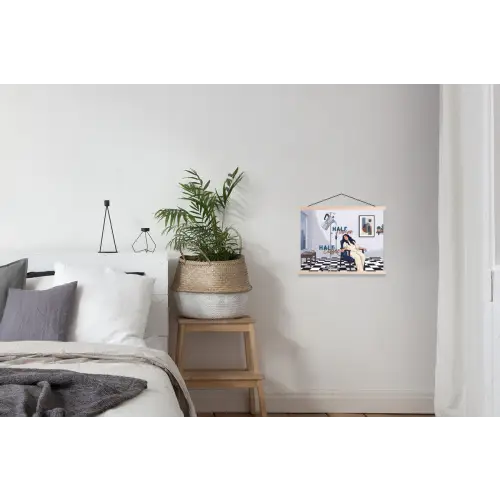 Half human, Half Coffee - Infuus - Koffie textielposter latten blank klein -woonkamer