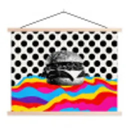Hamburger - Stippen - Golven - Kleuren textielposter latten blank klein -3d