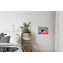 Hamburger - Stippen - Golven - Kleuren textielposter latten blank klein -woonkamer