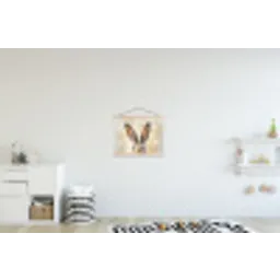 Haas - Oren - Bruin textielposter latten blank klein -kinderkamer