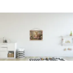 Haas - Stilleven - Bloemen textielposter latten blank klein -kinderkamer