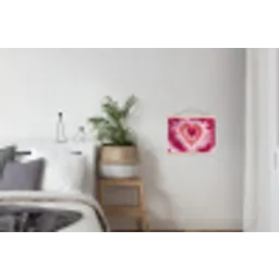 Hartvorm - Roze - Tie dye textielposter latten blank klein -woonkamer