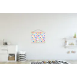 Hartjes - Kleurrijk - Patroon - Levendig textielposter latten blank klein -kinderkamer