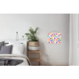 Hartjes - Patroon - Kleurrijk textielposter latten blank klein -woonkamer