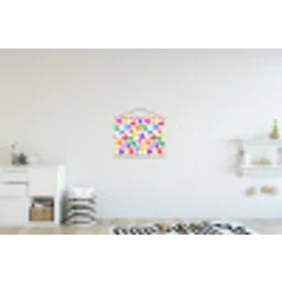 Hartjes - Patroon - Kleurrijk textielposter latten blank klein -kinderkamer