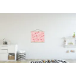 Hartjes - Patroon - Roze textielposter latten blank klein -kinderkamer