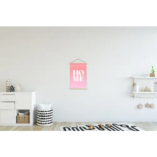 Home - Letters - Groot - Roze textielposter latten blank klein -kinderkamer