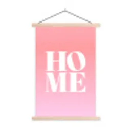 Home - Letters - Groot - Roze textielposter latten blank klein -3d