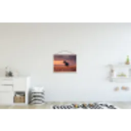 Paard - Wolken - Open veld textielposter latten blank klein -kinderkamer