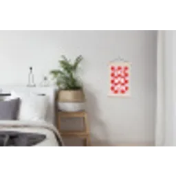 Hot - Spicy - Geruit - Rood textielposter latten blank klein -woonkamer